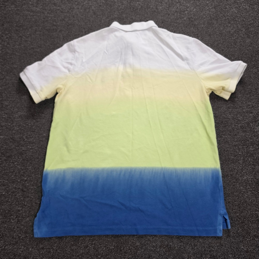 Polo Ralph Lauren Polo Shirt Mens M White Yellow Blue Ombre Dip Dye Classic Fit - Picture 4 of 7